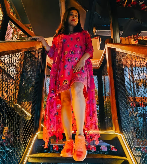 Hot Pink Georgette Set